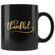 Thankful Golden Black Mug