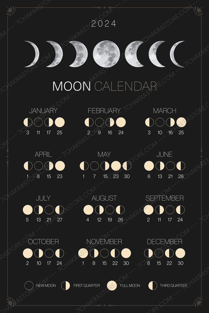 2024 Lunar Calendar & Moon Phases Meaning – 7 Chakra Store