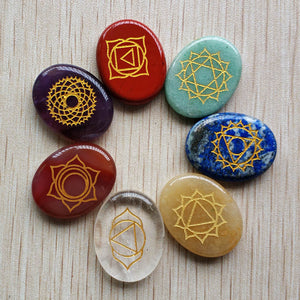 7 Chakras Stones engraved with Reiki Signs - 7 Chakra Store