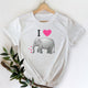 I Love Elephants White Unisex Shirt