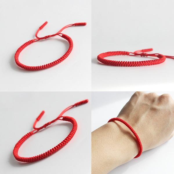 Lucky Tibetan Jewelry With Adjustable Clasp Red Rope Weave Bangle 7 Knots Red  String Bracelet – the best products in the Joom Geek online store