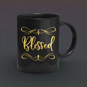 Blessed Golden Black Mug