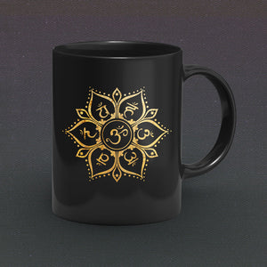 7 Chakras Golden Lotus Mandala Mug