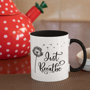 Just Breathe Accent Mug
