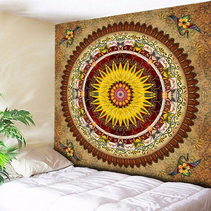 Red Gold Mandala Tapestry - 7 Chakra Store