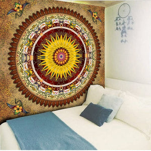 Red Gold Mandala Tapestry - 7 Chakra Store