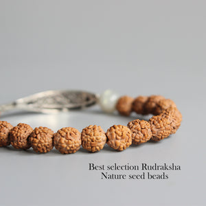 Rudraksha Seeds Silver Fish Bracelet - 7 Chakra Store