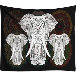 White Elephant Mandala Tapestry - 7 Chakra Store