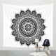 Black and White Mandala Lotus Tapestry - 7 Chakra Store