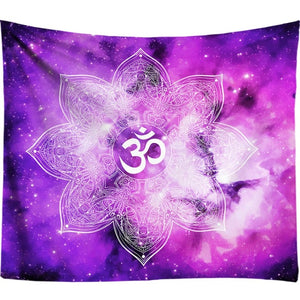 Purple OM Mandala Tapestry - 7 Chakra Store
