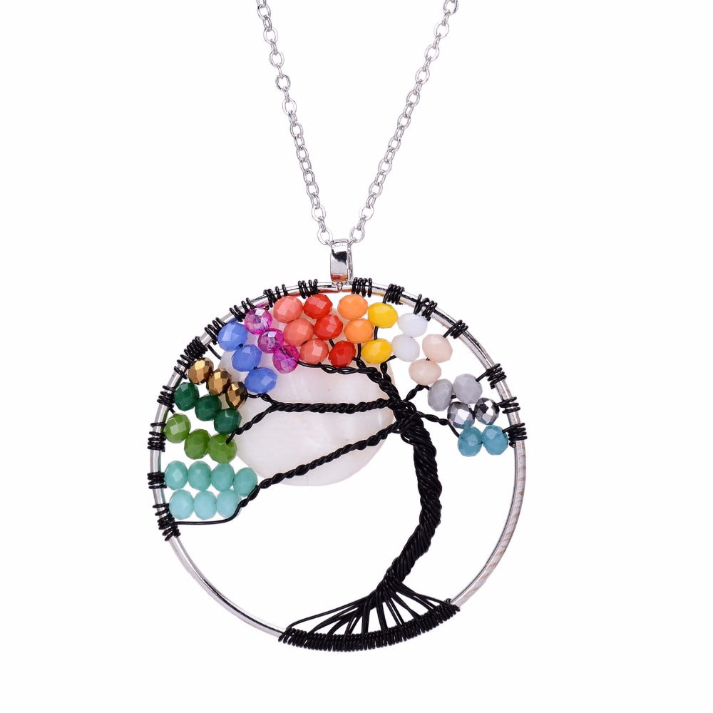 7 Chakras Black Tree Of Life Necklace – 7 Chakra Store