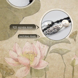 Black Agate Lucky Fish Charm Bracelet - 7 Chakra Store
