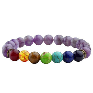 7 Chakras Light Purple Stone Bracelet - 7 Chakra Store