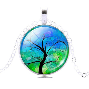 Tree Of Life Glass Necklace - 7 Chakra Store