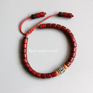 Tibetan Six Words Mantra Red Sandalwood Bracelet - 7 Chakra Store