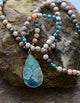 Blue Ocean Teardrop Boho Necklace - 7 Chakra Store