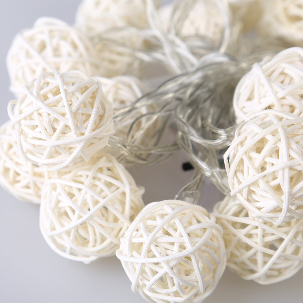 Rattan Ball String Lights - 20 LED - 2M – 7 Chakra Store