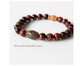 Tibetan Agate & Red Tiger Eye Stone Rudraksha Bracelet - 7 Chakra Store