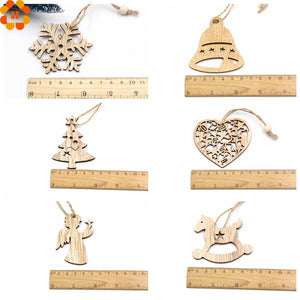Wooden Christmas Tree Ornaments (10pcs bundle) - 7 Chakra Store