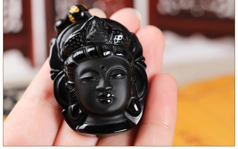 Black Obsidian Buddha Necklace – 7 Chakra Store