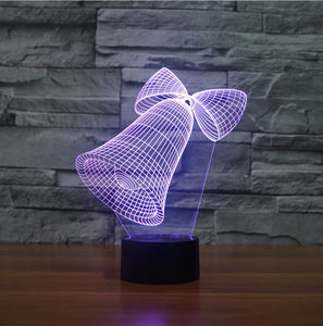 Holographic 7 Color Festive Bell 3D LED Lamp - 7 Chakra Store