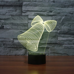 Holographic 7 Color Festive Bell 3D LED Lamp - 7 Chakra Store