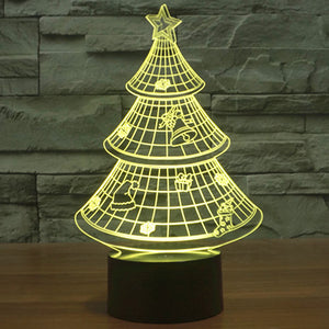 Holographic 7 Color Christmas Tree 3D LED Lamp - 7 Chakra Store