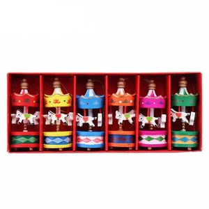 Merry-Go-Round Wooden Horse Carousel Ornaments (6Pcs) - 7 Chakra Store