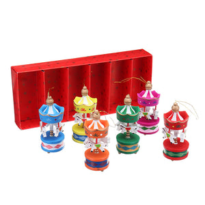 Merry-Go-Round Wooden Horse Carousel Ornaments (6Pcs) - 7 Chakra Store