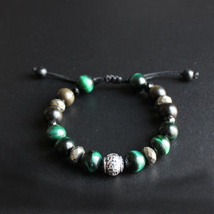 Green Cobra Eye Obsidian Bracelet - 7 Chakra Store