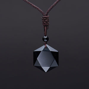 Six Stars Black Obsidian Necklace - 7 Chakra Store