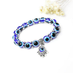 Blue Evil Eye Hamsa Hand Bracelet - 7 Chakra Store
