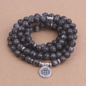 Black Labradorite Mala Beads - 7 Chakra Store
