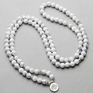 White Howlite Mala Beads - 7 Chakra Store