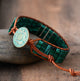 Malaya Malachite Leather Wrap Boho Bracelet - 7 Chakra Store
