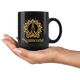 Namaste Golden Hands Black Yoga Mug