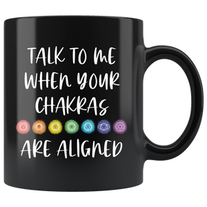 7 Chakras Aligned Black Mug