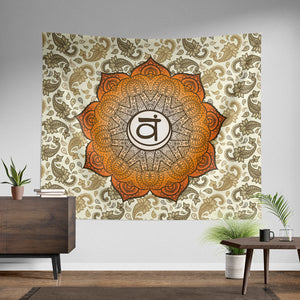 Sacral Chakra Mandala Tapestry