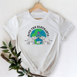 Save Elephants White Unisex Shirt