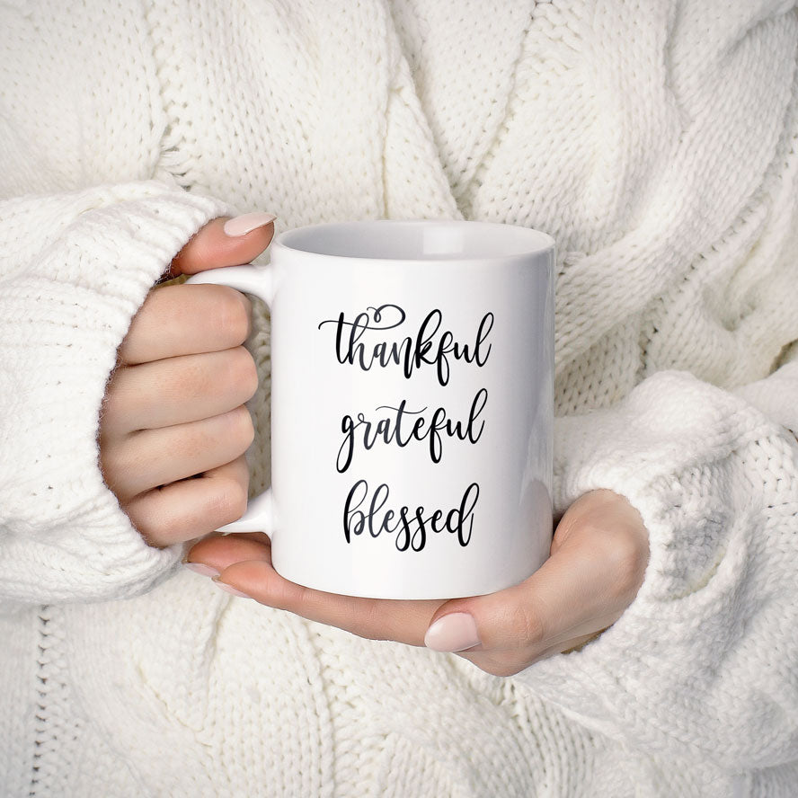 Thankful grateful blessed mug