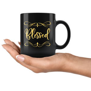 Blessed Golden Black Mug