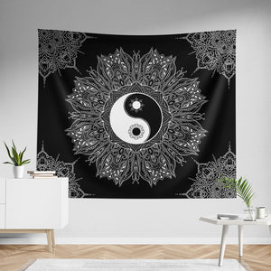 Yin Yang Mandala Wall Tapestry