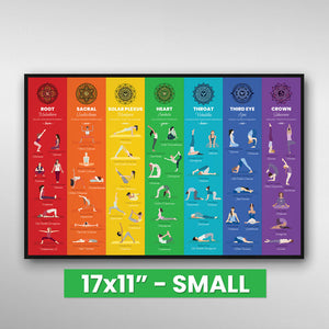 Yoga Poses Chakra Poster Chart