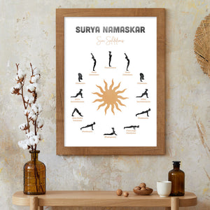 Sun Salutation Surya Namaskar Yoga Poster